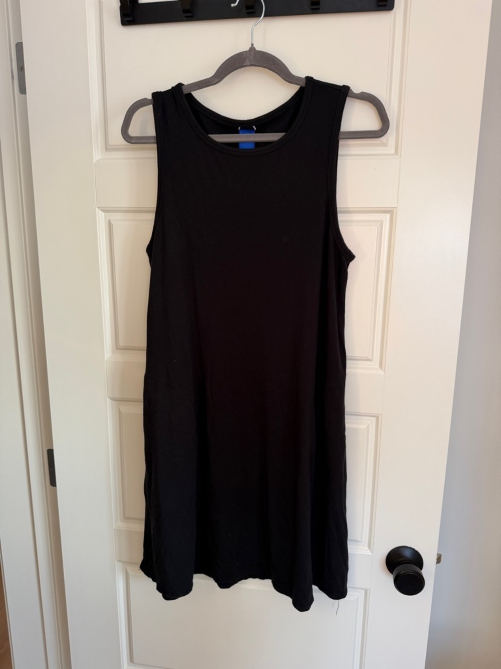 Kit and Ace Black Sleeveless Modal Shift Tank Dress w Pockets